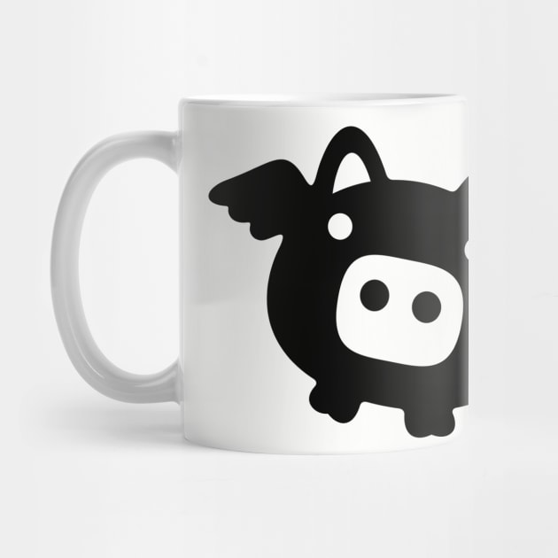 Flying Black Pig by XOOXOO